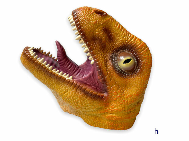 2x Hand Puppet Tyrannosaurus - rubber Realistic dinosaur toy hand puppet set