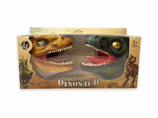 2x Handpuppe Tyrannosaurus - Gummi Realistisches Dinosaurier-Spielzeug-Handpuppen-Set