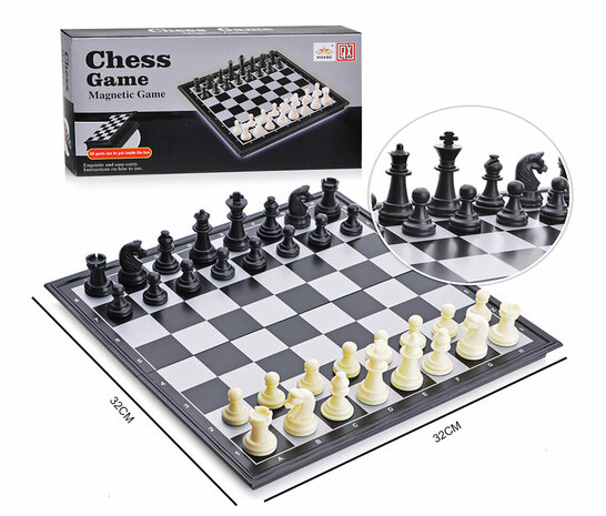 Schachbrett - Magnetisches Schachspiel - mit magnetischem Faltbrett - Schachspiel 32CM