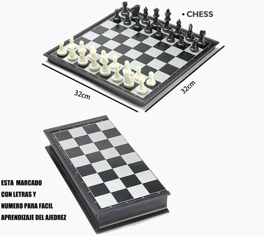 &Eacute;chiquier - Chess Magnetic Game - avec plateau pliant magn&eacute;tique - jeu d&#039;&eacute;checs 32CM