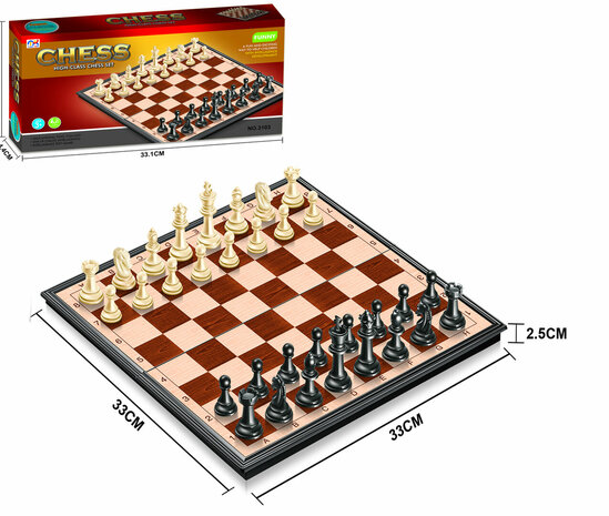 Jeu d&#039;&eacute;checs - &Eacute;chiquier magn&eacute;tique - plateau pliable - 33x33 cm