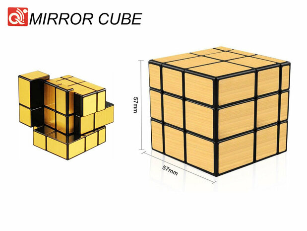 Mirror kubus 3x3 - QiYi cube - Goud