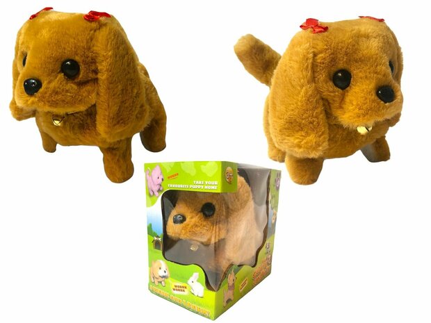 Cute Little Puppy cute toy Labrador dog barks and walks 19CM