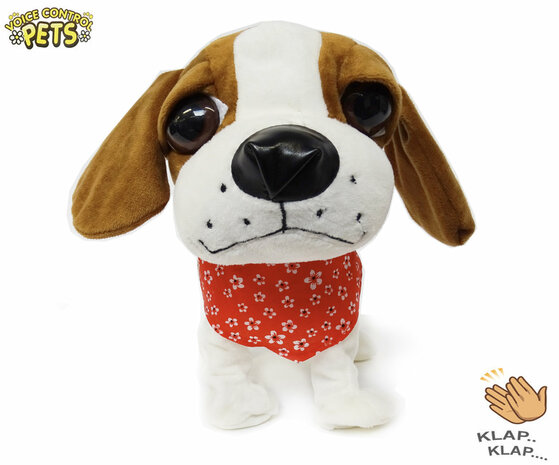 Cute barking dog - With 7 different tricks on sound / touch - Voice Control Pets - 29CM