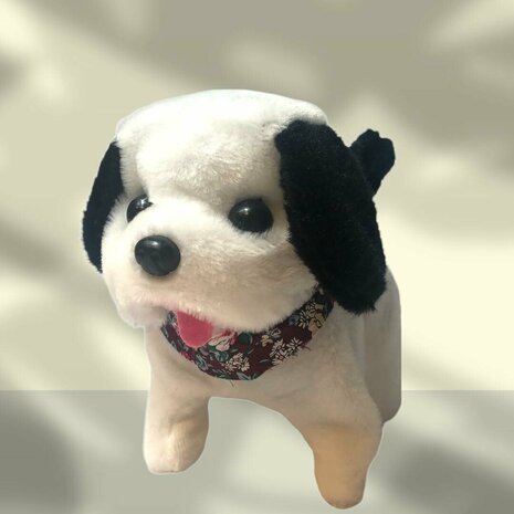 Cute Little Puppy cute toy Labrador dog barks and walks 19CM Cute little puppy can cute bark at you with his sweet face and also walk. Playing with your cute little dog is super fun. Take care of him like a real puppy and he w