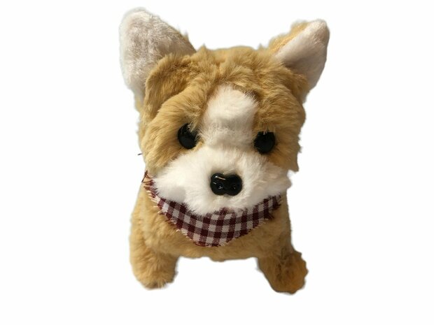 Cute Little Puppy cute toy Labrador dog barks and walks 19CM Cute little puppy can cute bark at you with his sweet face and also walk. Playing with your cute little dog is super fun. Take care of him like a real puppy and he w