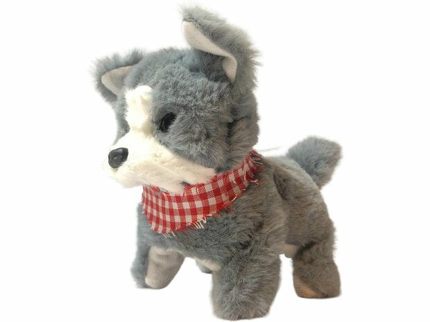 Mignon petit chiot shady speelgoed hondje blaft en loopt 19CM