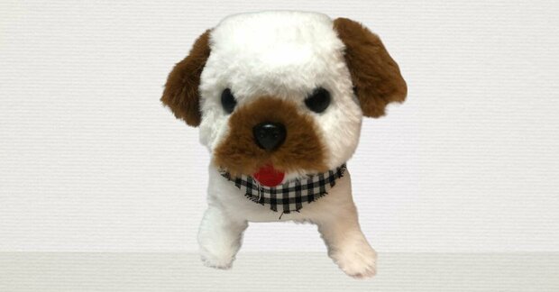 Cute Little Puppy cute toy Bichon Frize dog barks and walks 19CM