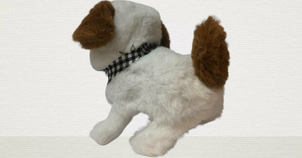Cute Little Puppy cute toy Bichon Frize dog barks and walks 19CM