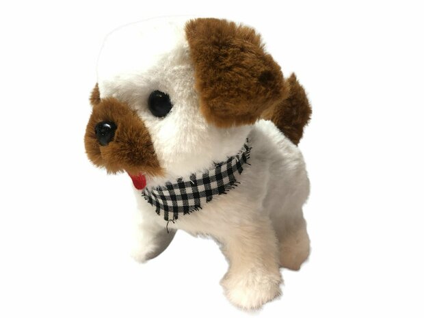 Cute Little Puppy cute toy Bichon Frize dog barks and walks 19CM