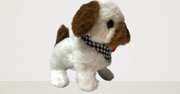 Cute Little Puppy cute toy Bichon Frize dog barks and walks 19CM