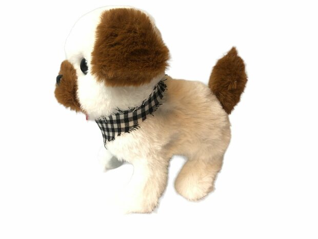 Cute Little Puppy cute toy Bichon Frize dog barks and walks 19CM