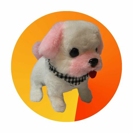 Cute Little Puppy cute Bichon Frize toy dog barks and walks 19CM