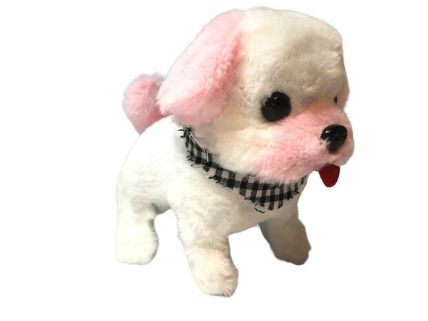 Cute Little Puppy cute Bichon Frize toy dog barks and walks 19CM