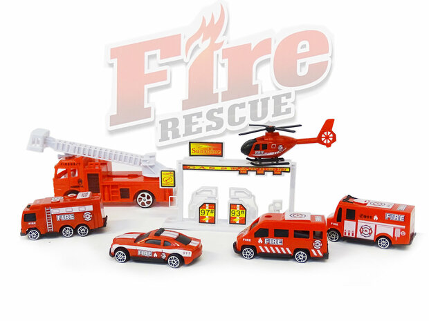 Brandweer speelfiguren set - Fire Rescue - speelgoed Brandweer set 