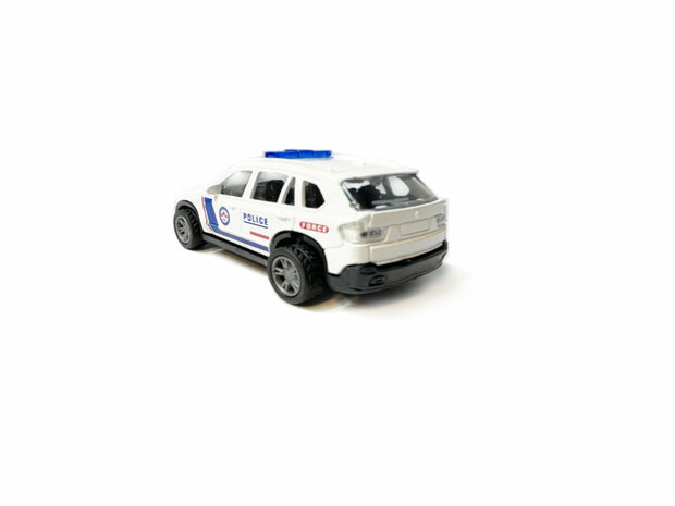 Ensemble de jouets camion de pompiers + voiture de police - V&eacute;hicules moul&eacute;s sous pression Coffret cadeau 2en1 - Pull-back drive
