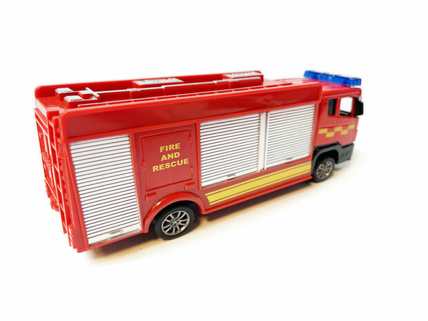 Fire truck TS- Toy fire engine Tanker sprayer - pull-back drive - 16.5 CM