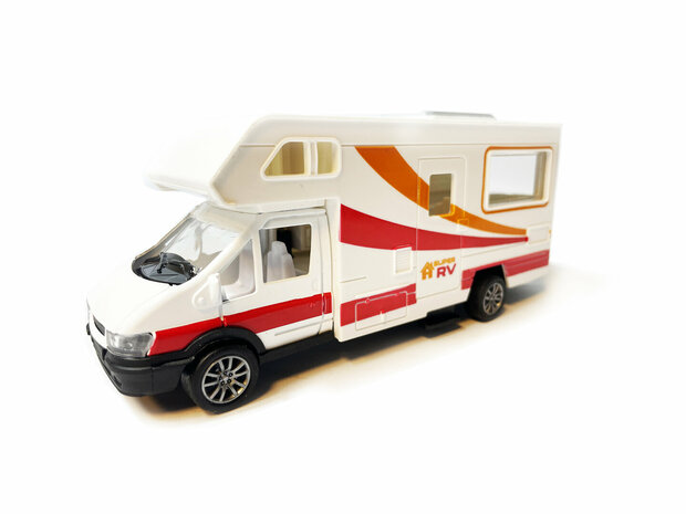 Caravan speelgoed voertuig - Vakantie camper - Die Cast -  pull-back drive - Super RV - 17CM