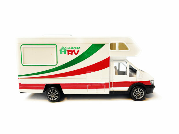 Caravan speelgoed voertuig - Vakantie camper - Die Cast -  pull-back drive - Super RV - 17CM