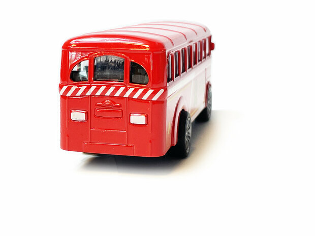 Bus de pompiers - Camion de pompier jouet fourgon - traction arri&egrave;re - 13,5 cm