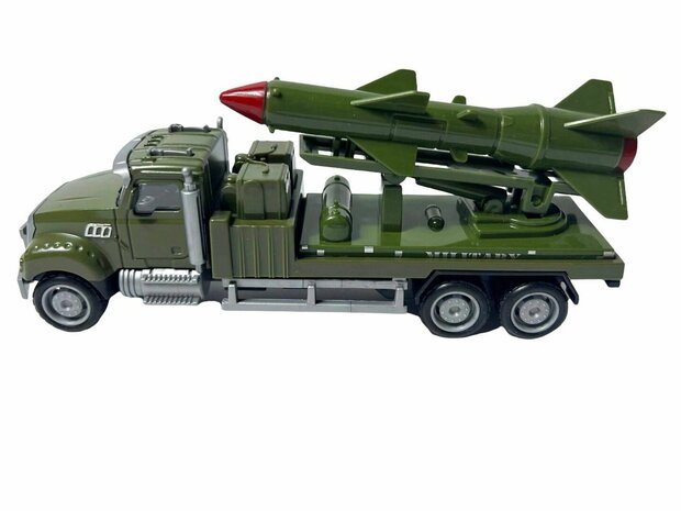 Diecast Metal Realistische Luchtverdediging Raket Truck Speelgoed. is van hoge kwaliteit gemaakt. - pull-back drive - 16.5 CM