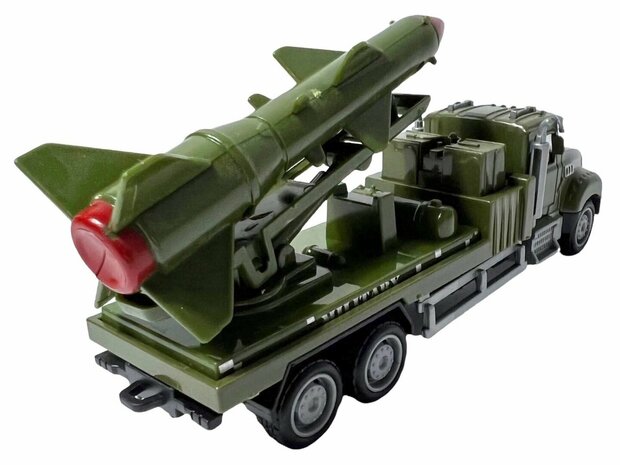 Diecast Metal Realistische Luchtverdediging Raket Truck Speelgoed. is van hoge kwaliteit gemaakt. - pull-back drive - 16.5 CM