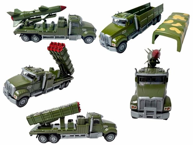 Diecast Metal Realistic Air Defense Missile Truck Toy. ist hochwertig verarbeitet. - R&uuml;ckzugsantrieb - 16,5 C