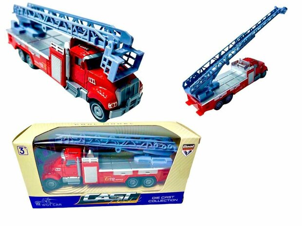 Brandweerwagen Cool-Model Speelgoed brandweerauto Redvoertuig + ladder - 16.5 CM