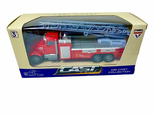 Brandweerwagen Cool-Model Speelgoed brandweerauto Redvoertuig + ladder - 16.5 CM