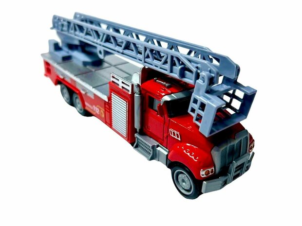 Camion de pompiers Cool-Model Toy camion de pompiers V&eacute;hicule de secours + &eacute;chelle - 16,5 CM