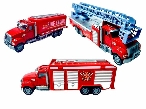 Camion de pompiers Cool-Model Toy camion de pompiers V&eacute;hicule de secours + &eacute;chelle - 16,5 CM