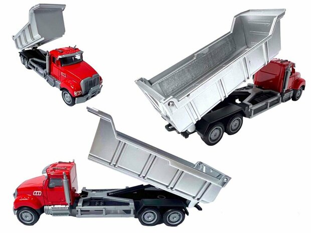 Camion jouet avec camion &agrave; benne basculante - Camion &agrave; benne basculante - V&eacute;hicules en alliage de m&eacute;tal moul&eacute; sous pression - 16,5 cm