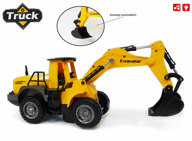 Excavator Truck - work vehicles toys - with light and sound (36C