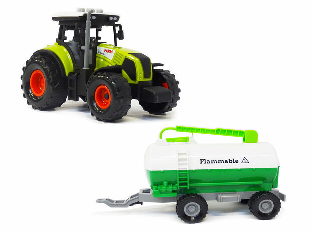 Tracteur agricole avec citerne &agrave; lisier - avec son et lumi&egrave;res 38CM