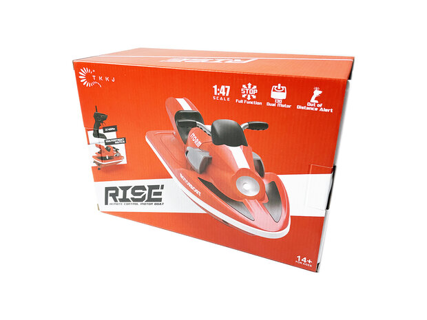 RC jet ski RISE H137 bateau rechargeable 2.4GHZ port&eacute;e 50 m&egrave;tres