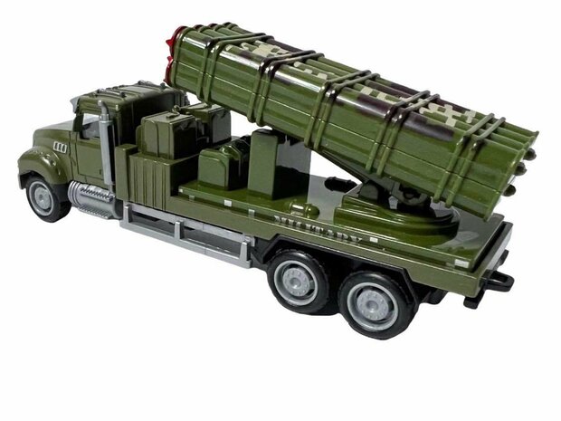 Diecast Metal Realistische Luchtverdediging Raket Truck Speelgoed. is van hoge kwaliteit gemaakt. - pull-back drive - 16.5 CM