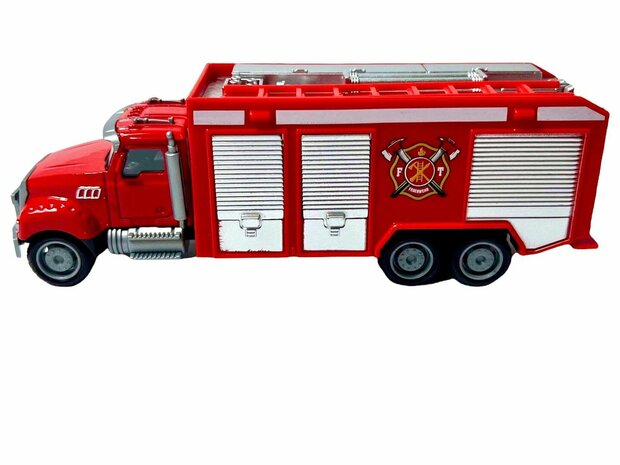 Fire truck Cool-Model Toy fire engine Tanker sprayer - pull-back drive - 16.5 CM