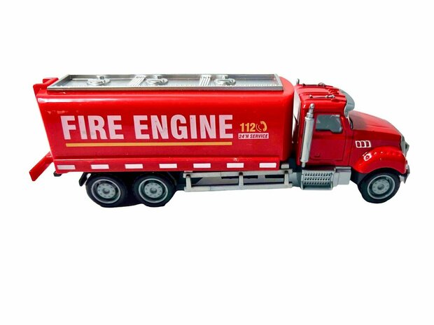 Camion de pompier Cool-Model Toy camion de pompiers Pulv&eacute;risateur citerne - traction arri&egrave;re - 16,5 CM