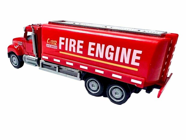 Fire truck Cool-Model Toy fire engine Tanker sprayer - pull-back drive - 16.5 CM