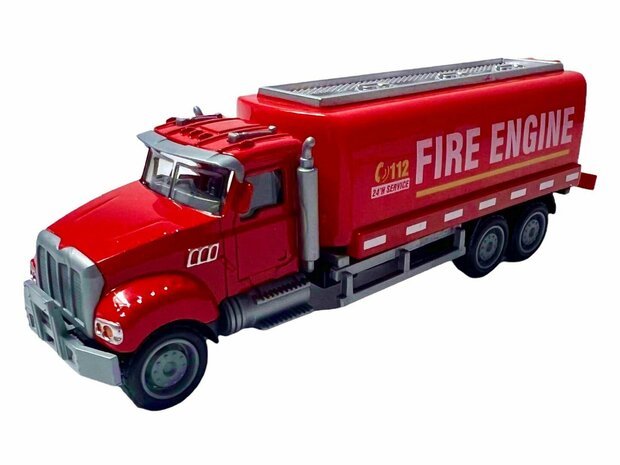 Fire truck Cool-Model Toy fire engine Tanker sprayer - pull-back drive - 16.5 CM