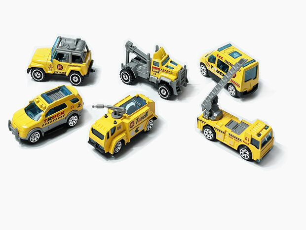 Mini werkvoertuigen set 6 stuks - model auto&#039;s Die Cast - mini alloy voertuigen mix set