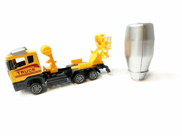 Mixer vrachtwagen + politieauto speelgoed set - Die Cast voertuigen Gift pack 2in1 - pull-back drive 