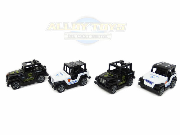 Model cars 4 pieces in pack - Die Cast Metal Cars - Metal mini cars - Alloy Toys - toy police mini jeeps