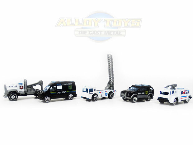 Model cars 5 pieces - Die Cast Metal Cars - Metal mini cars - Alloy Toys - toy mini police vehicles