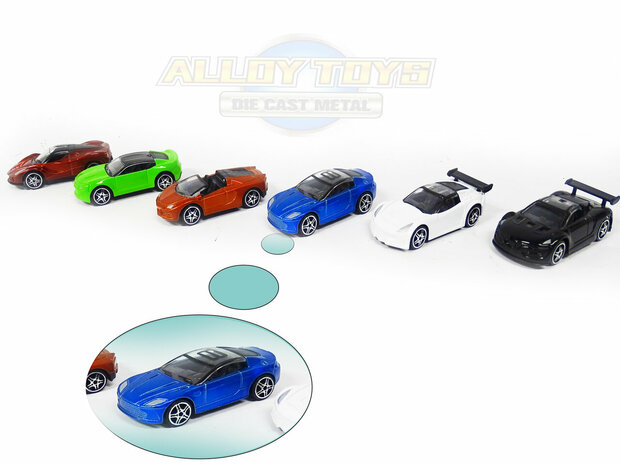 Model auto&#039;s 6 stuks - Die Cast Metal Cars - Metaal mini auto&#039;s - Alloy Toys - speelgoed sport auto