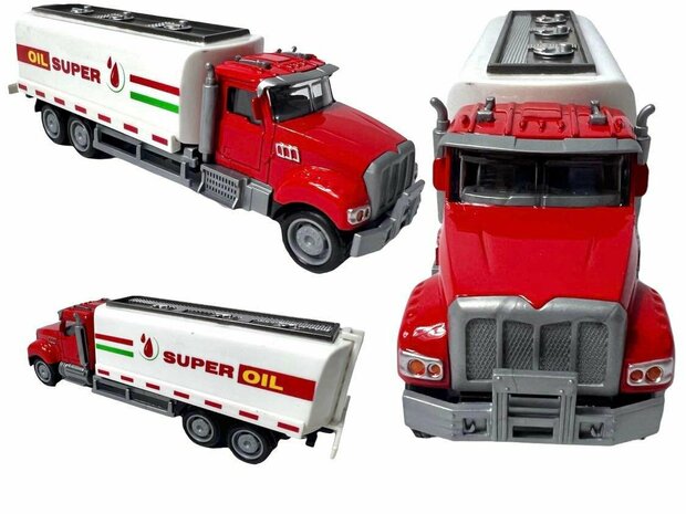 Die-cast olie vrachtwagen-Olie Tank Container- TrucK  Diecast Model Speelgoed-voor Kinderen Verzamelen - 16.5 CM