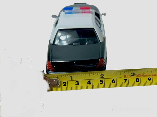 Voiture de police moul&eacute;e sous pression - Voiture de police jouet - traction arri&egrave;re - 13,5 cm