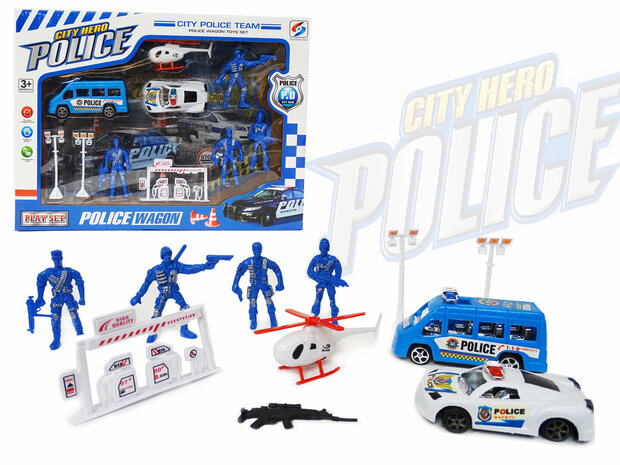 Politie speelfiguren set - Police City Hero - ensemble politie speelgoed