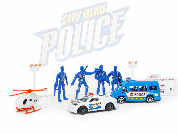 Politie speelfiguren set - Police City Hero - ensemble politie speelgoed