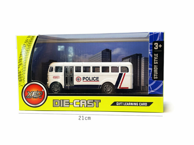 Politiebus - Speelgoed politie busje Die Cast voertuig- pull-back drive - 13.5CM